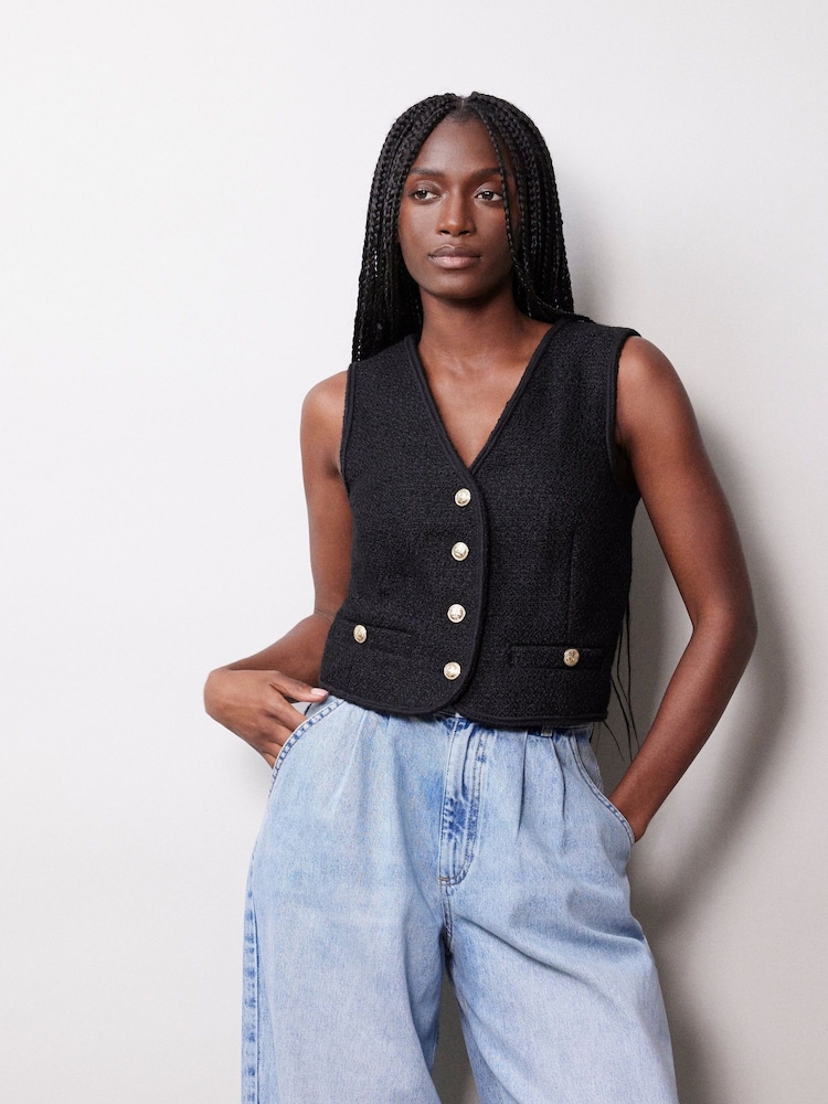 Albaray Tweed Black Waistcoat - Image 1 of 4