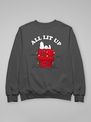 All + Every Grey Peanuts Christmas All Lit Up Snoopy Sweatshirt - Image 1 of 2