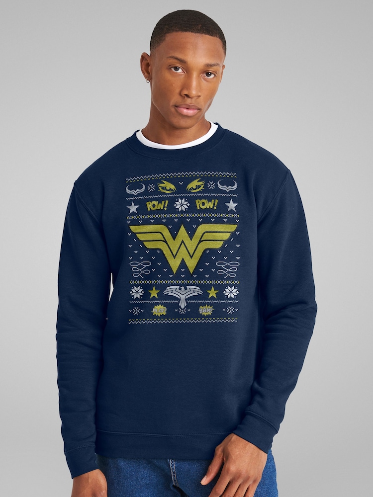 All + Every Blue Wonder Christmas Pow Pow Sweatshirt - Image 1 of 4 All + Every Blue Wonder Christmas Pow Pow Sweatshirt - Image 1 of 4