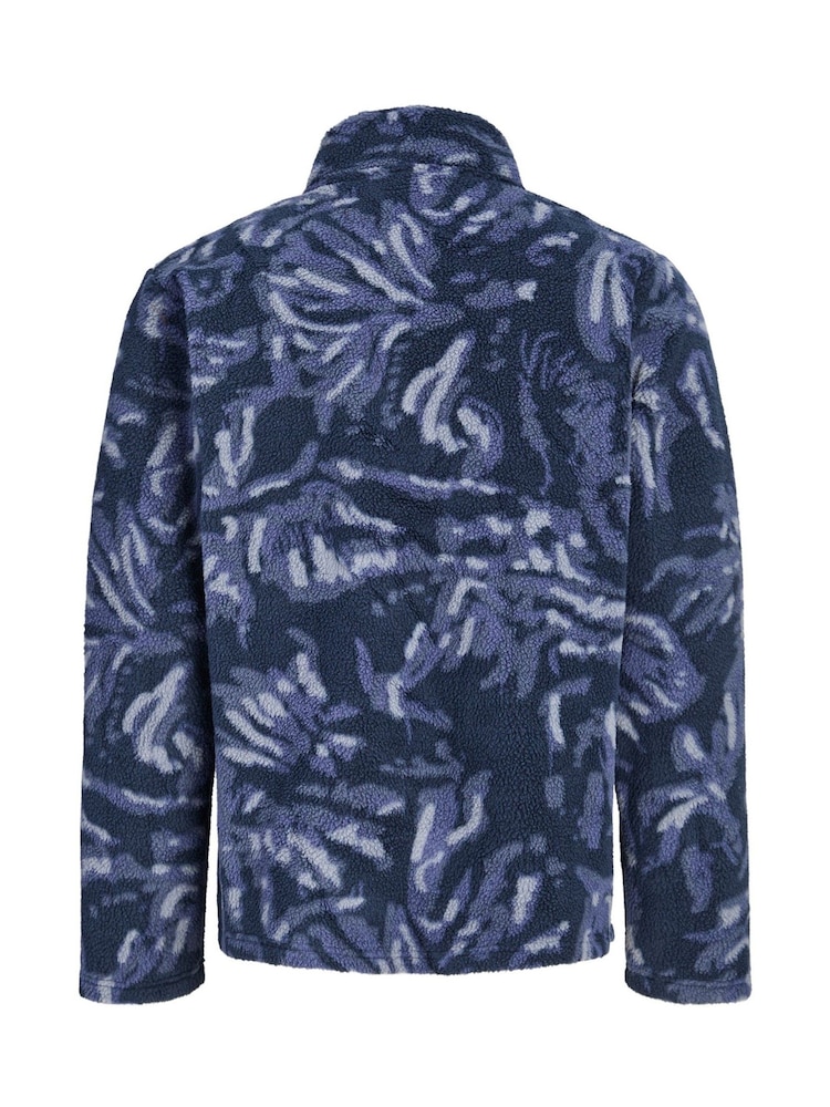 JACK & JONES Blue Half Zip Printed Fleece - Image 2 of 2 JACK & JONES Blue Half Zip Printed Fleece - Image 2 of 2