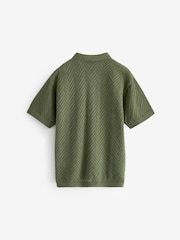 Khaki/Green Polo Short Sleeve Trophy Neck Jumper (3-16yrs) - Image 2 of 6