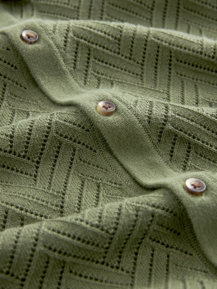 khaki/ zelená - Polo Krátký rukáv Trophy Neck 100% Cotton Svetr (3-16yrs) - Image 3 of 6