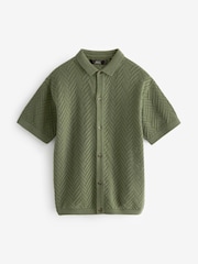 Khaki/Green Polo Short Sleeve Trophy Neck Jumper (3-16yrs) - Image 4 of 6