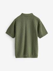 Khaki/Green Polo Short Sleeve Trophy Neck Jumper (3-16yrs) - Image 5 of 6