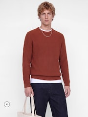 JACK & JONES Brown Ribbed Crew Neck Jumper - Image 5 of 10