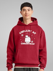 All + Every Red Peanuts Chillin At Christmas Snoopy Hooded Sweatshirt - Image 2 of 4