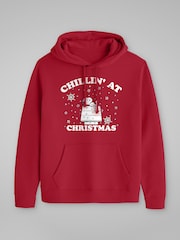 All + Every Red Peanuts Chillin At Christmas Snoopy Hooded Sweatshirt - Image 3 of 4