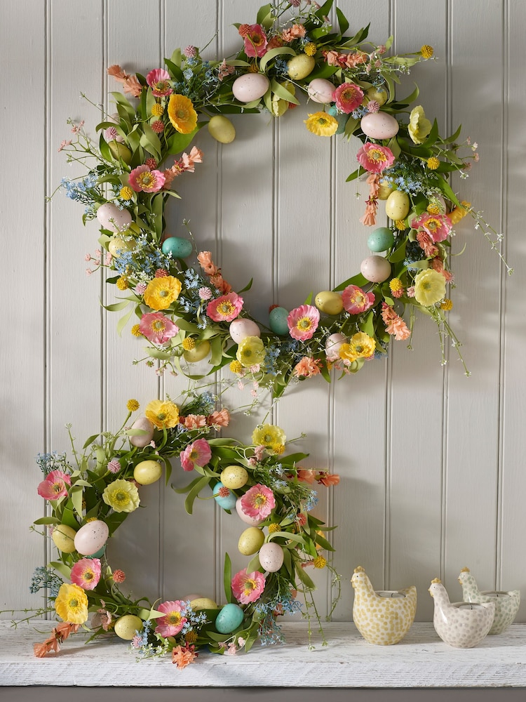 Green Easter Egg Floral Wreath - Image 2 of 6