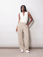 Albaray Natural Tailored Pleat Front Trousers - Image 1 of 4