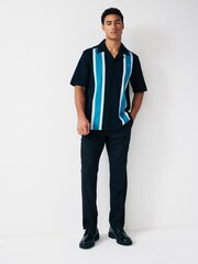 Fred Perry Panel Short Sleeve Resort Black Shirt - Image 2 of 5