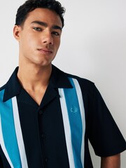 Fred Perry Panel Short Sleeve Resort Black Shirt - Image 5 of 5