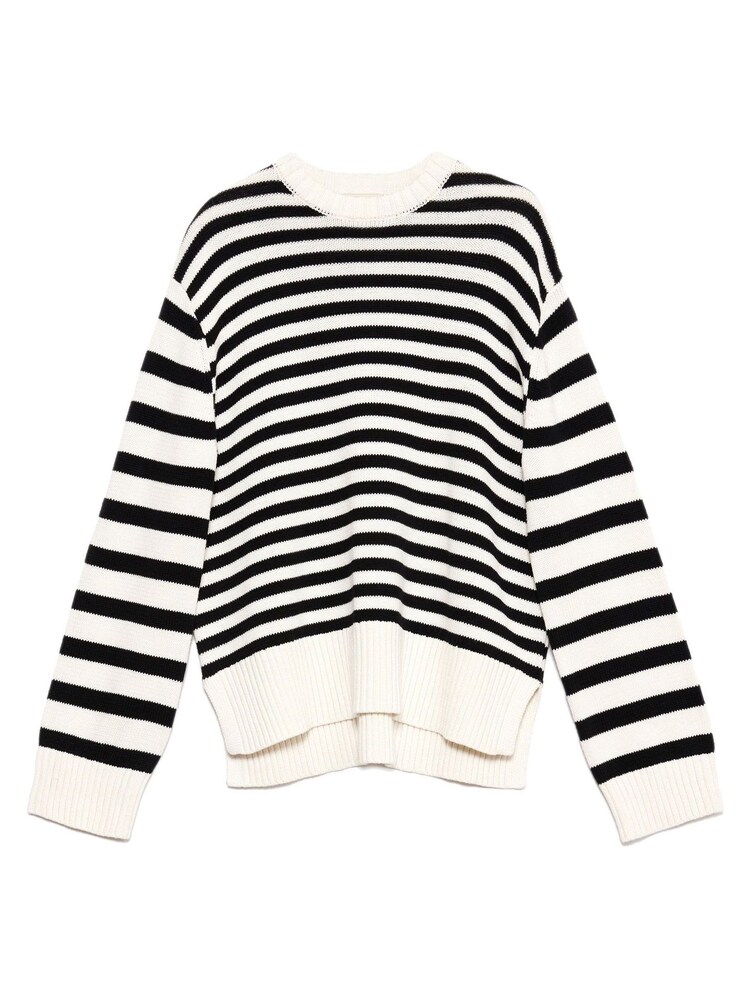 Albaray Stripe Cotton Crew Neck Black Jumper - Image 4 of 4