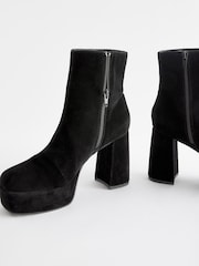 Black Velvet Platform Ankle Boots - Image 3 of 5