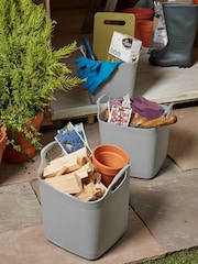 Wham Set of 3 Grey 8Ltr Flexi-Store Graduated Square Plastic Storage Tubs - Image 1 of 2