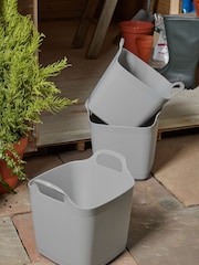 Wham Set of 3 Grey 8Ltr Flexi-Store Graduated Square Plastic Storage Tubs - Image 2 of 2