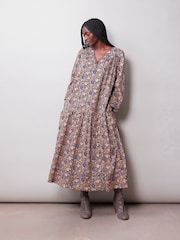Albaray Blue Boho Floral Dress - Image 4 of 6