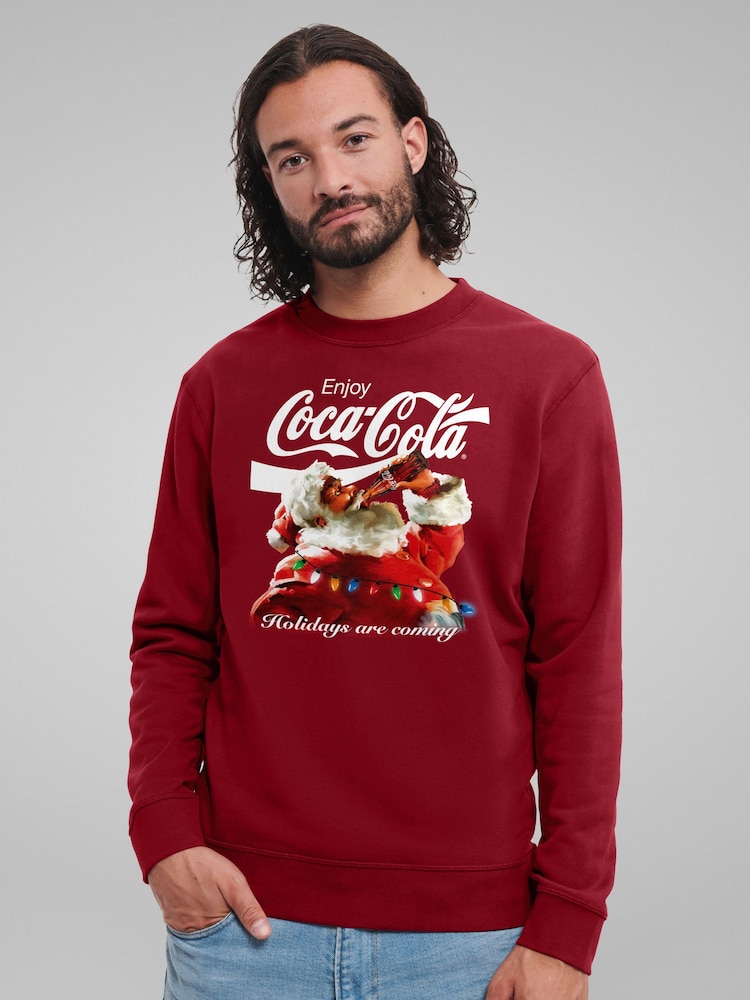 All + Every Red Coca Cola Holidays Are Coming Lights Sweatshirt - Image 1 of 4