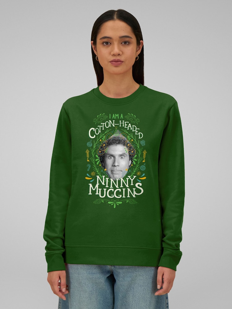 All + Every Green Elf Christmas I Am A Cotton Headed Ninny Muggins Sweatshirt - Image 2 of 4