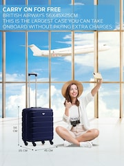 Flight Knight 56x45x25cm EasyJet Overhead 4 Wheel ABS Hard Case Cabin Carry On Hand Luggage - Image 2 of 6