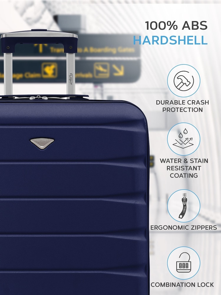 Flight Knight 56x45x25cm EasyJet Overhead 4 Wheel ABS Hard Case Cabin Carry On Hand Luggage - Image 4 of 6