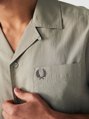 Fred Perry Beige Crepe Textured Short Sleeve Resort Shirt - Image 4 of 4