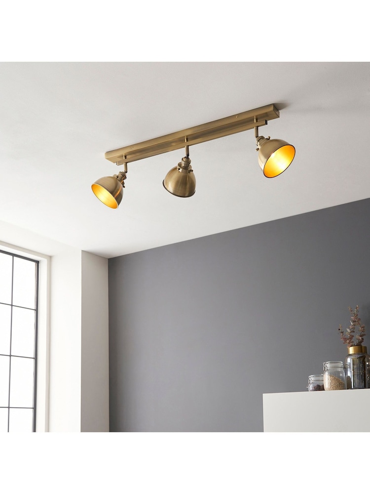 Gallery Home Brass 3 Light Flush Thomas Flush Ceiling Spotlight - Image 1 of 3 Gallery Home Brass 3 Light Flush Thomas Flush Ceiling Spotlight - Image 1 of 3