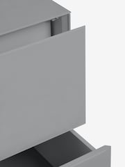 Grey Sloane Glass Collection Luxe 2 Drawer Wide Bedside Table - Image 10 of 10