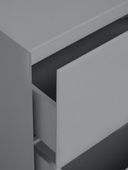 Grey Sloane Glass Collection Luxe 2 Drawer Wide Bedside Table - Image 9 of 10