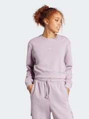 adidas Purple Sportswear All Szn Fleece Crop Sweatshirt - Image 1 of 8