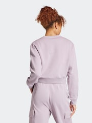 adidas Purple Sportswear All Szn Fleece Crop Sweatshirt - Image 2 of 8