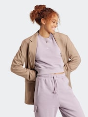 adidas Purple Sportswear All Szn Fleece Crop Sweatshirt - Image 3 of 8