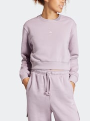 adidas Purple Sportswear All Szn Fleece Crop Sweatshirt - Image 4 of 8