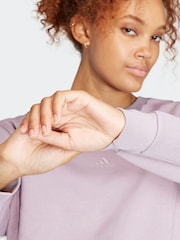 adidas Purple Sportswear All Szn Fleece Crop Sweatshirt - Image 5 of 8