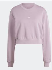 adidas Purple Sportswear All Szn Fleece Crop Sweatshirt - Image 7 of 8
