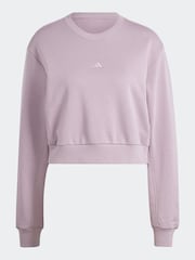 adidas Purple Sportswear All Szn Fleece Crop Sweatshirt - Image 8 of 8