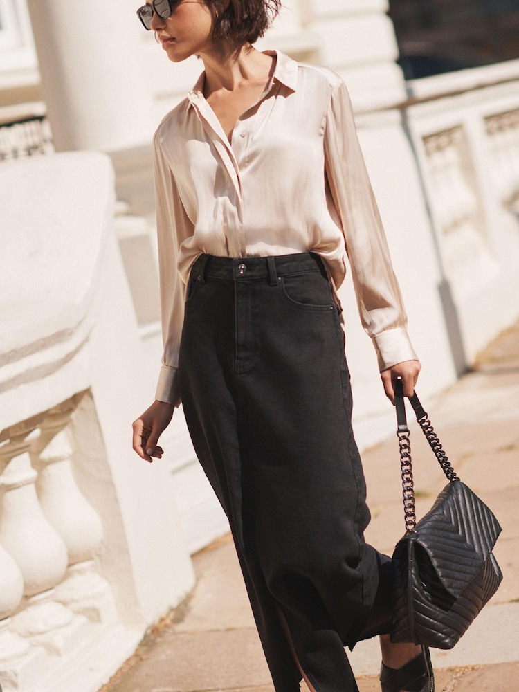 Schwarz - Denim-Maxirock - Bild 1 von 1