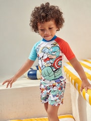 Marvel Red And Blue 2 Piece Sunsafe Top And Shorts Set (3mths-7yrs) - Image 1 of 6