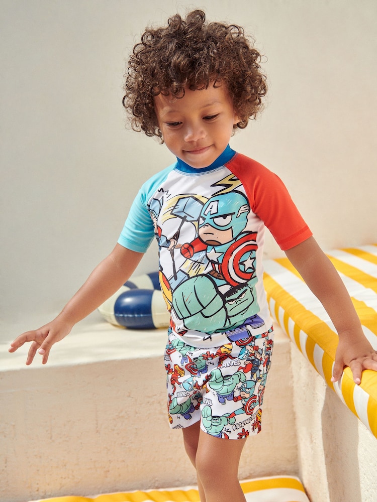 Marvel Red And Blue 2 Piece Sunsafe Top And Shorts Set (3mths-7yrs) - Image 1 of 6