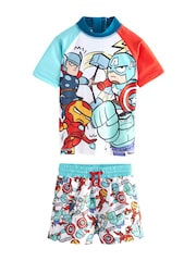 Marvel Red And Blue 2 Piece Sunsafe Top And Shorts Set (3mths-7yrs) - Image 6 of 6
