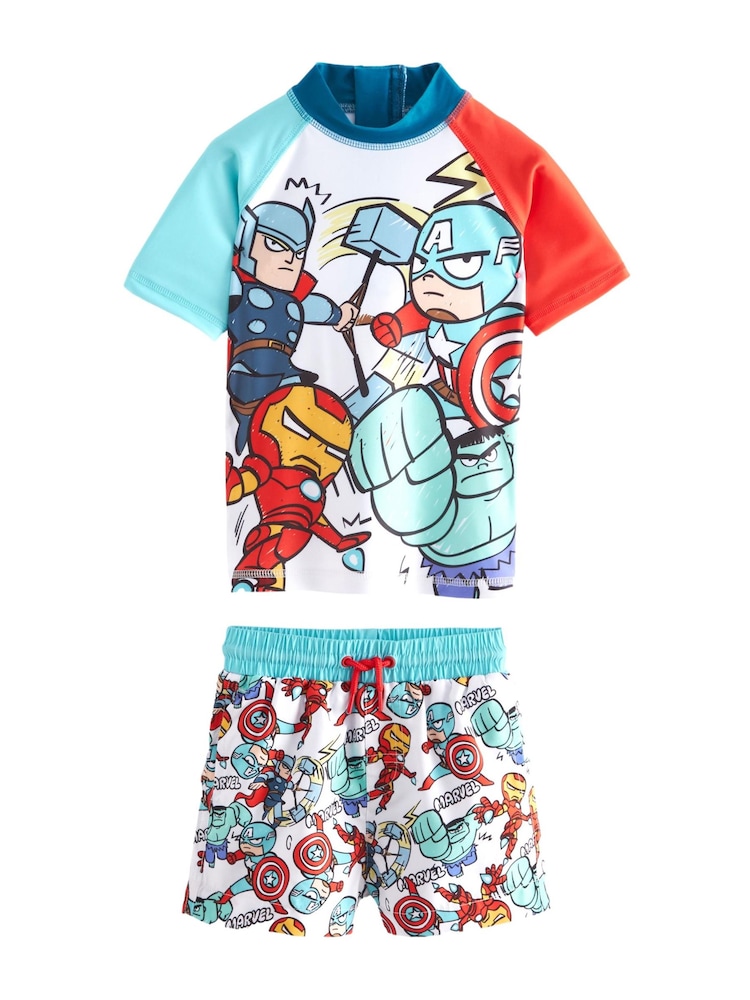 Marvel Red And Blue 2 Piece Sunsafe Top And Shorts Set (3mths-7yrs) - Image 6 of 6