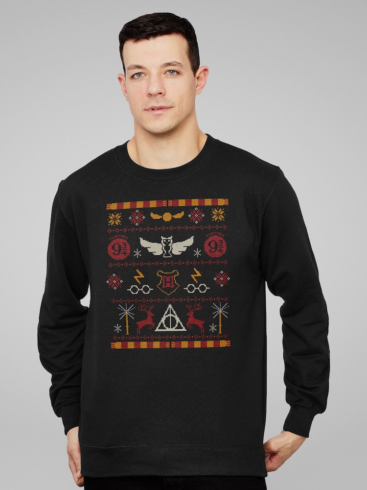 All + Every Harry Potter Christmas Platform Nine And Three Quarters Sweatshirt - 4şəkildən 1 şəkil