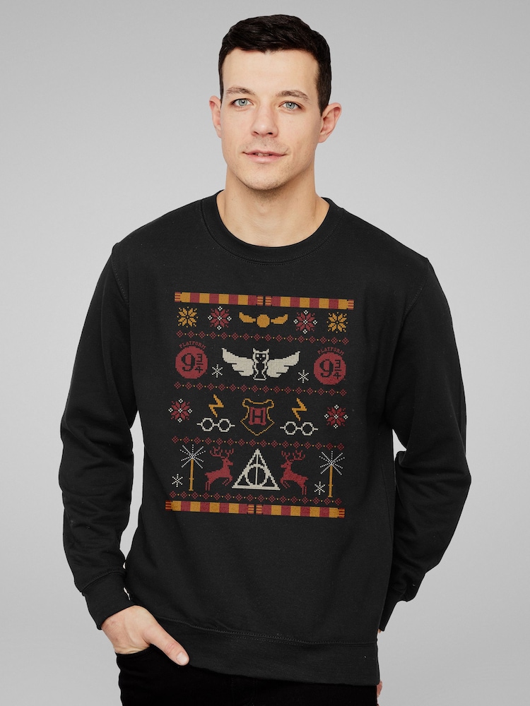 All + Every Harry Potter Christmas Platform Nine And Three Quarters Sweatshirt - 4şəkildən 2 şəkil