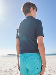 Navy Short Sleeve Sunsafe Rash Vest (1.5-16yrs) - Image 2 of 7