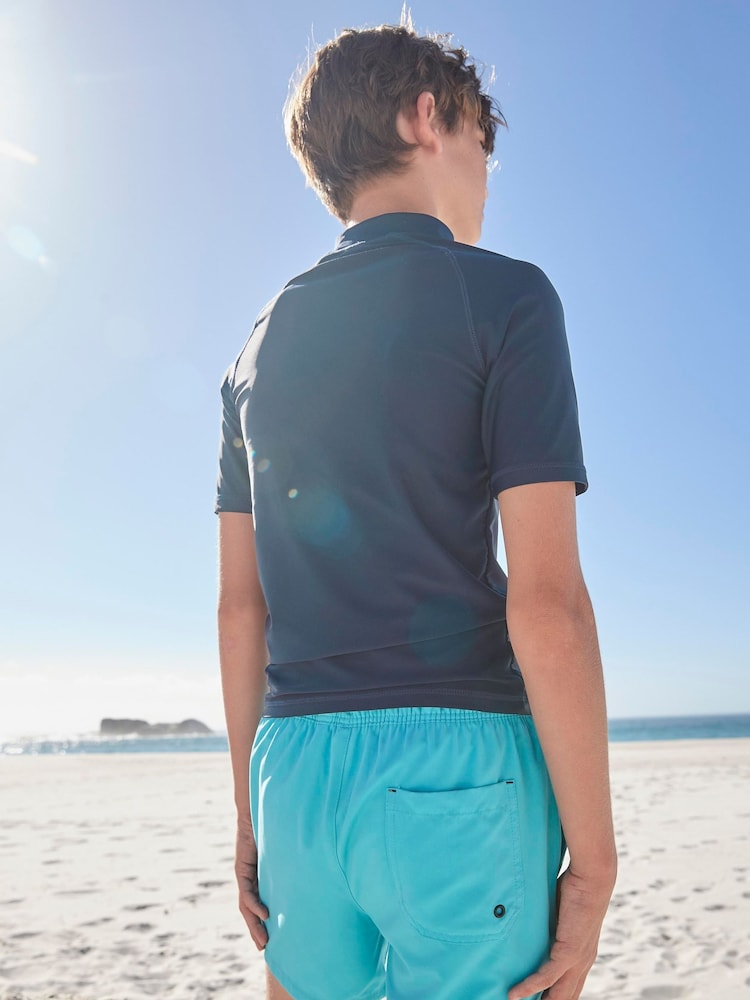 Navy Short Sleeve Sunsafe Rash Vest (1.5-16yrs) - Image 2 of 7