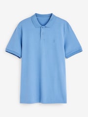 Blue Cornflower Regular Fit Short Sleeve Pique Polo Shirt - Image 5 of 5