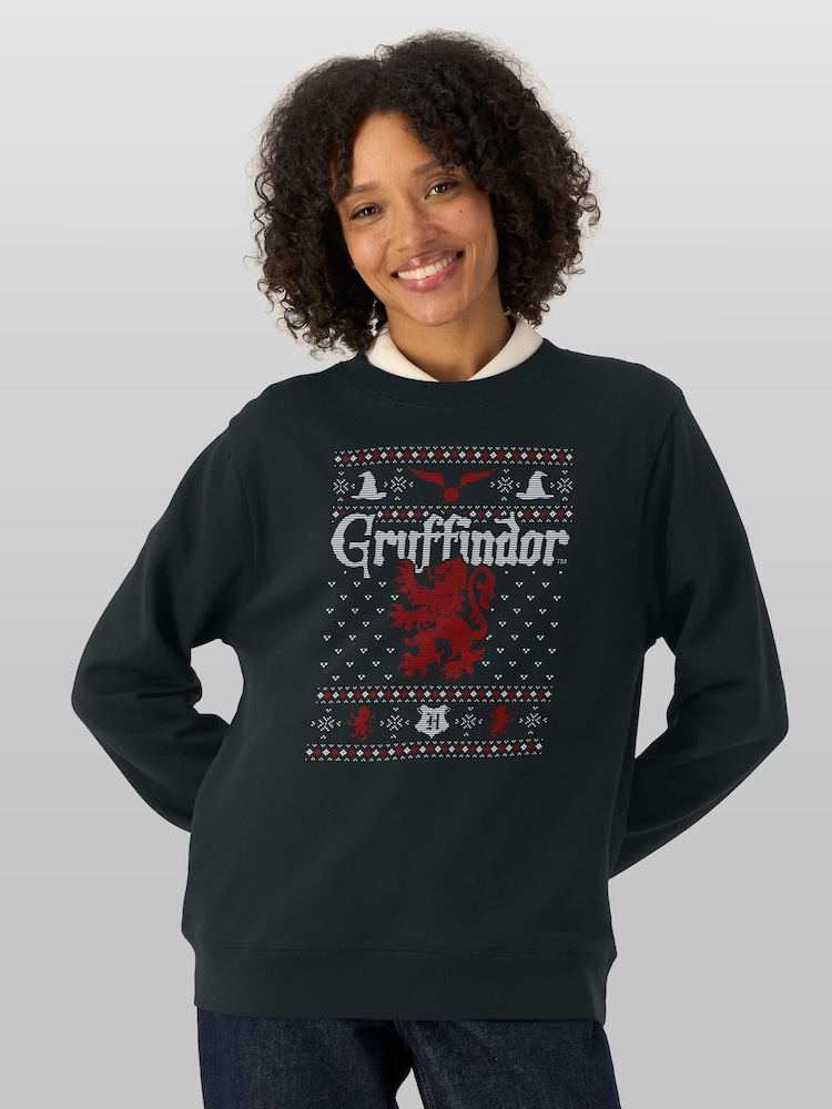 All + Every Harry Potter Christmas Gryffindor Sweatshirt - 5şəkildən 1 şəkil