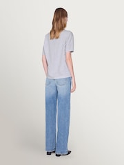 ANINE BING Grey Cade Collegiate Graphic T-Shirt - Image 3 of 5