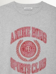 ANINE BING Grey Cade Collegiate Graphic T-Shirt - Image 5 of 5