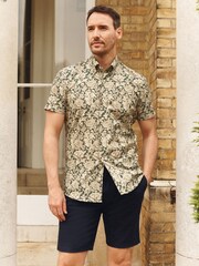 Chrysanthemum Slim Fit Short Sleeve Morris & Co. at Next Signature Print Shirt - Image 1 of 6