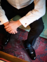 Loake Black Patent Oxford Dress Shoes - Image 2 of 5